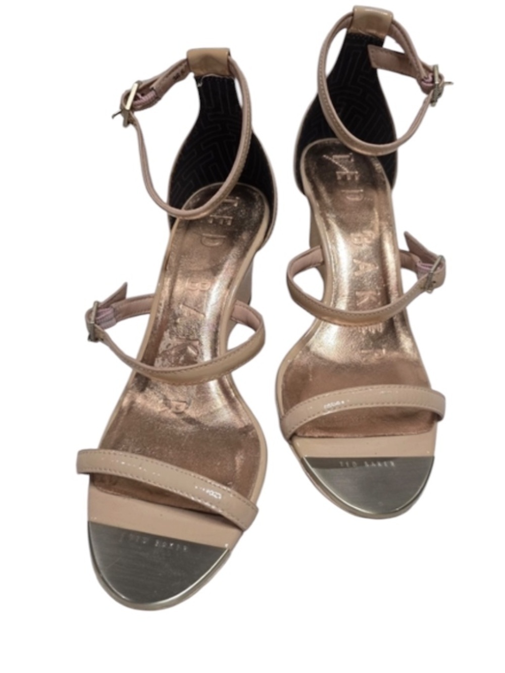 Ted Baker London Weliin Wedge Heel Nude Tan Sandals Size 36.5